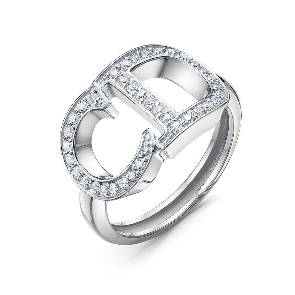 Кольцо из серебра с фианитами