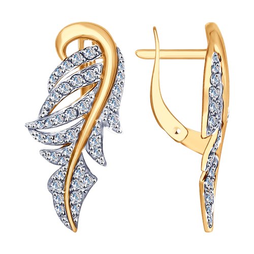 Серьги из красного золота с фианитами Ювелирное изделие - Серьги из красного золота с фианитами в магазине Best-Gold 102697