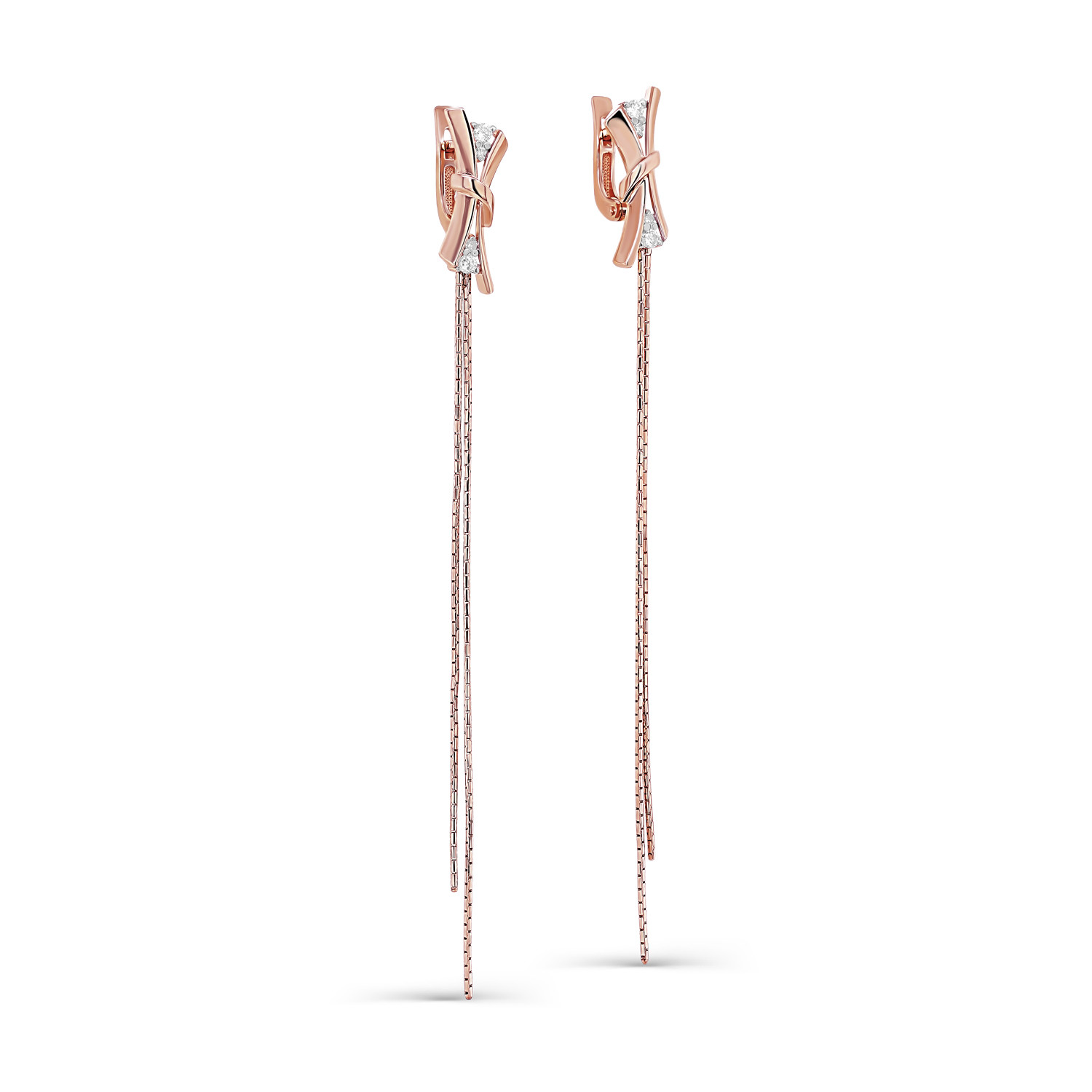 Серьги из красного золота с бриллиантами Ювелирное изделие - Серьги из красного золота с бриллиантами в магазине Best-Gold 032559