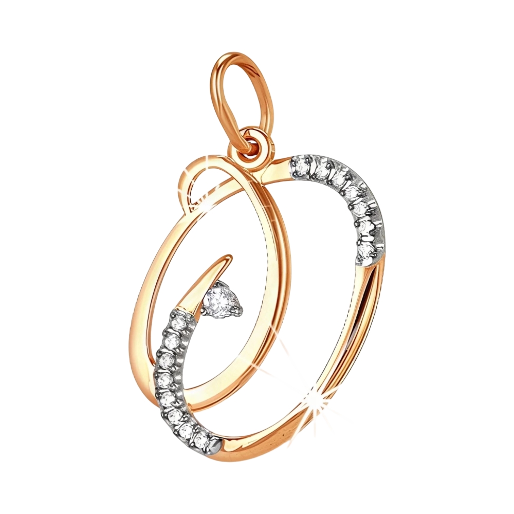 Ювелирное изделие - Подвеска из красного золота с фианитами в магазине Best-Gold 111477