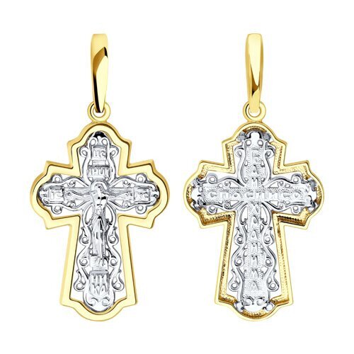 Ювелирное изделие - Крест из комбинированного золота в магазине Best-Gold 059577