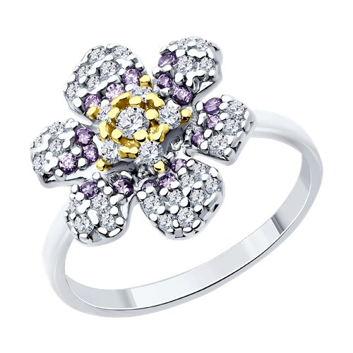 Кольцо из серебра с фианитами Ювелирное изделие - Кольцо из серебра с фианитами в магазине Best-Gold 125773