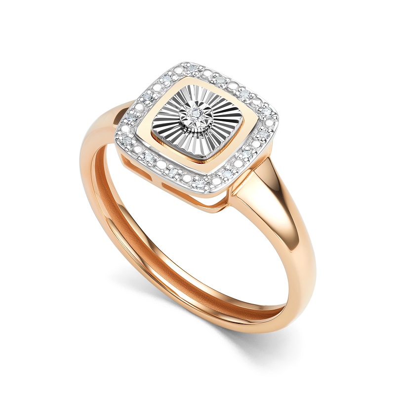 Кольцо  из красного золота с бриллиантами Ювелирное изделие - Кольцо  из красного золота с бриллиантами в магазине Best-Gold 154415