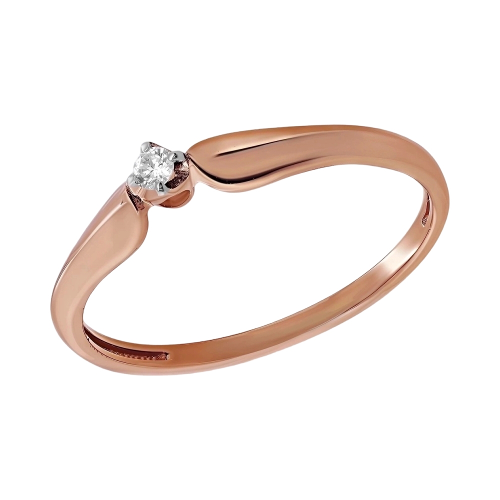 Ювелирное изделие - Кольцо помолвочное из красного золота с бриллиантом в магазине Best-Gold 154911