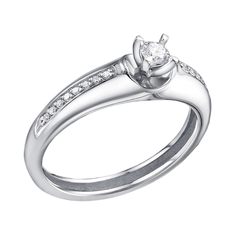 Ювелирное изделие - Кольцо помолвочное из белого золота с бриллиантами в магазине Best-Gold 050958