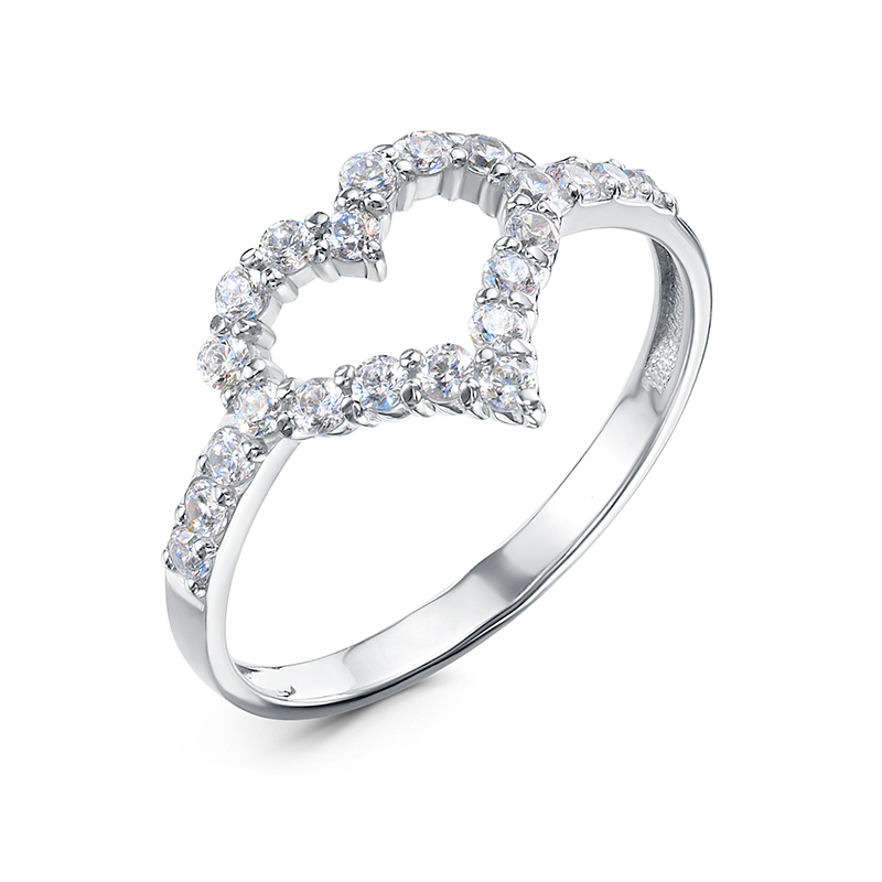 Кольцо из серебра с фианитами