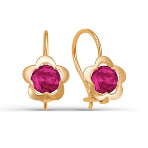 Серьги из красного золота с фианитами Ювелирное изделие - Серьги из красного золота с фианитами в магазине Best-Gold 103674