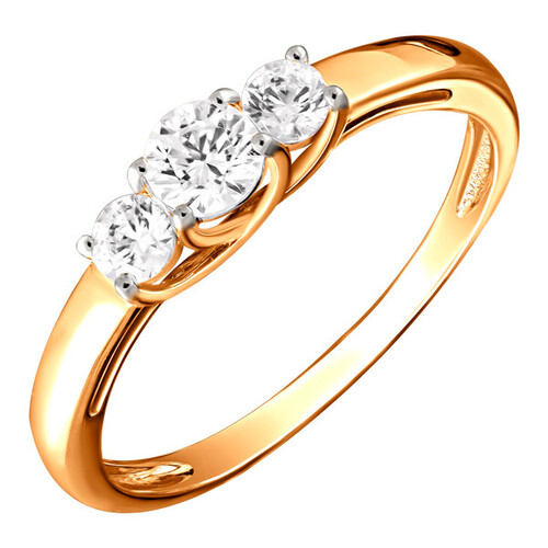 Ювелирное изделие - Кольцо из красного золота с фианитами в магазине Best-Gold 039979