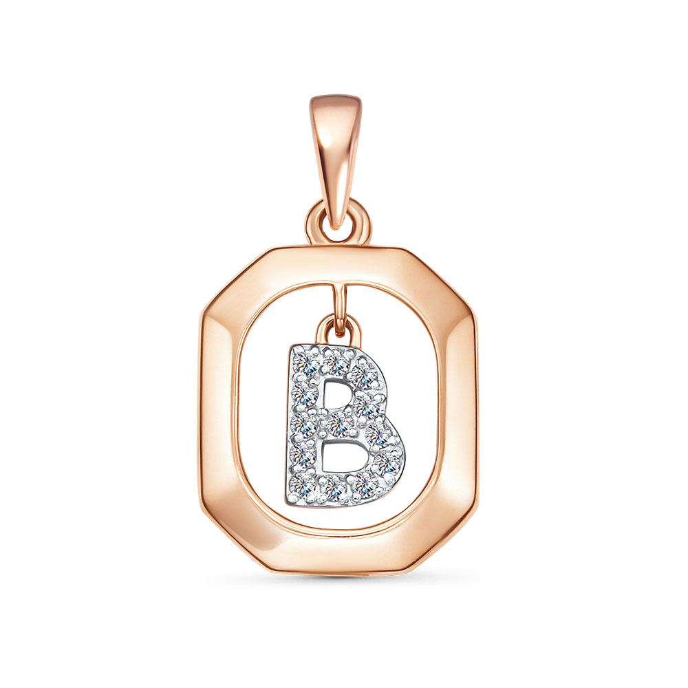 Подвеска из красного золота с фианитами Ювелирное изделие - Подвеска из красного золота с фианитами в магазине Best-Gold 145327