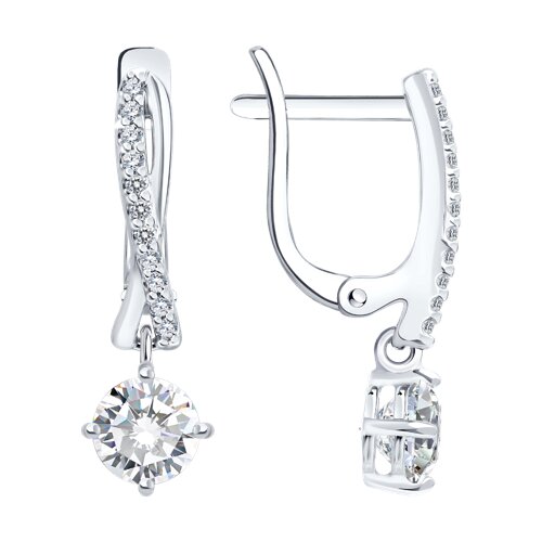 Серьги из серебра с фианитами Ювелирное изделие - Серьги из серебра с фианитами в магазине Best-Gold 152819