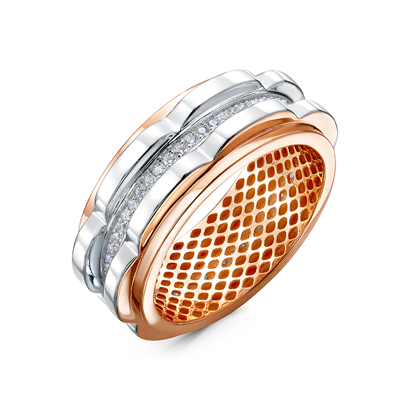 Ювелирное изделие - Кольцо из красного золота с фианитами в магазине Best-Gold 156865