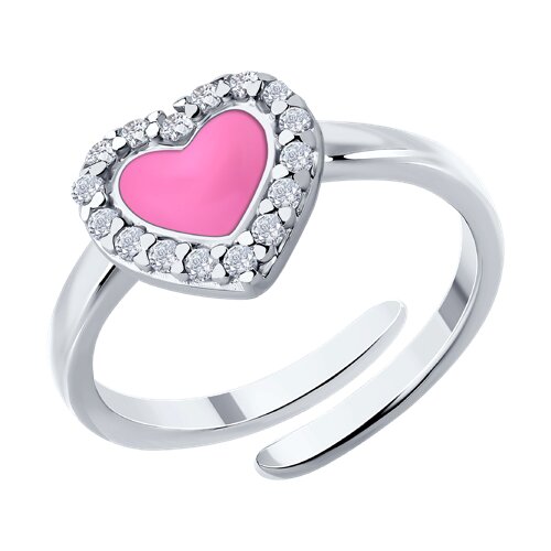 Кольцо из серебра с фианитами и эмалью Ювелирное изделие - Кольцо из серебра с фианитами и эмалью в магазине Best-Gold 152774