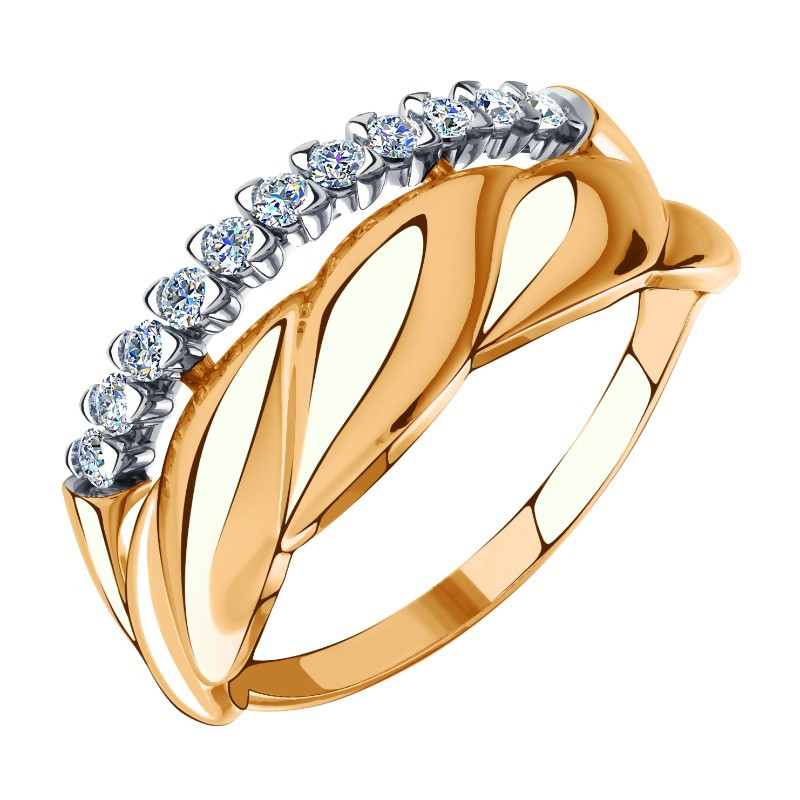 Кольцо из красного золота с фианитами Ювелирное изделие - Кольцо из красного золота с фианитами в магазине Best-Gold 033846