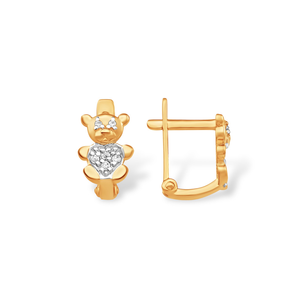 Ювелирное изделие - Серьги из красного золота с фианитами в магазине Best-Gold 111680