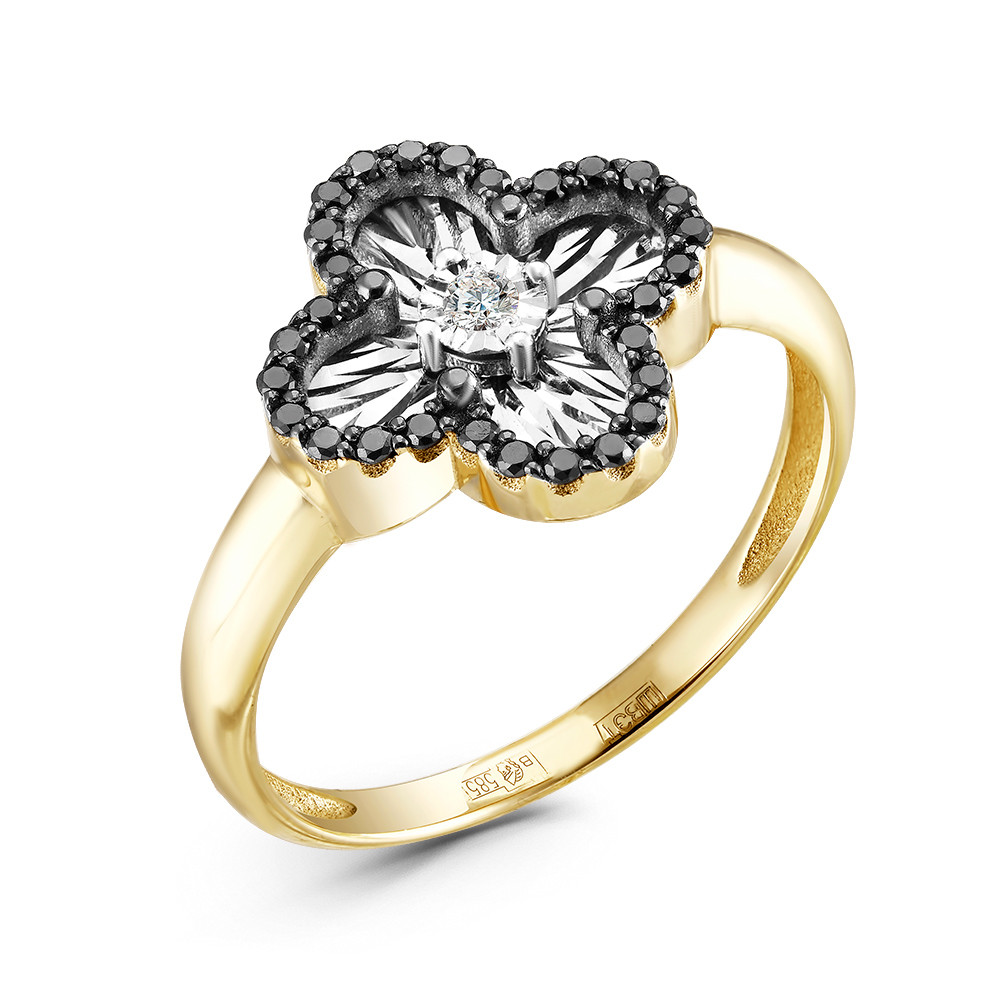 Ювелирное изделие - Кольцо из желтого золота с бриллиантами в магазине Best-Gold 034265