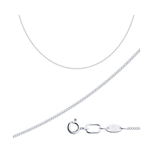 Цепь из белого золота панцирное плетение