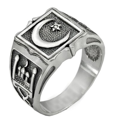 Мужская печатка из серебра с фианитом Ювелирное изделие - Мужская печатка из серебра с фианитом в магазине Best-Gold 093409