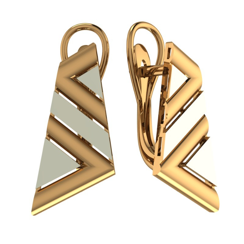 Ювелирное изделие - Серьги из комбинированного золота в магазине Best-Gold 031484