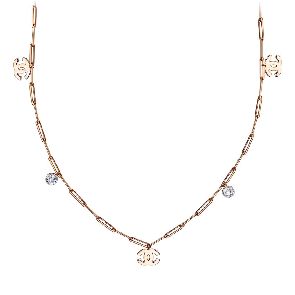 Колье из красного золота с фианитами Ювелирное изделие - Колье из красного золота с фианитами в магазине Best-Gold 133025