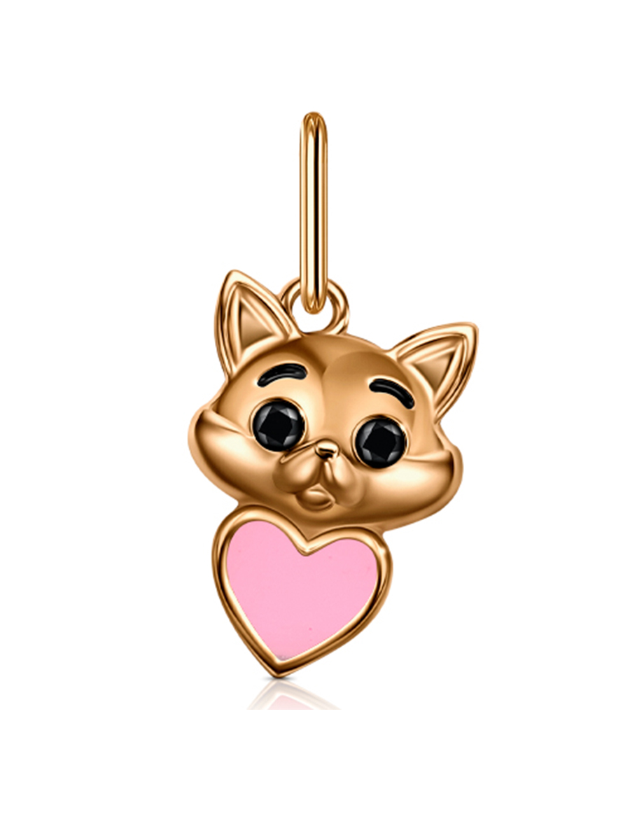 Подвеска из красного золота с фианитами и эмалью Ювелирное изделие - Подвеска из красного золота с фианитами и эмалью в магазине Best-Gold 150614