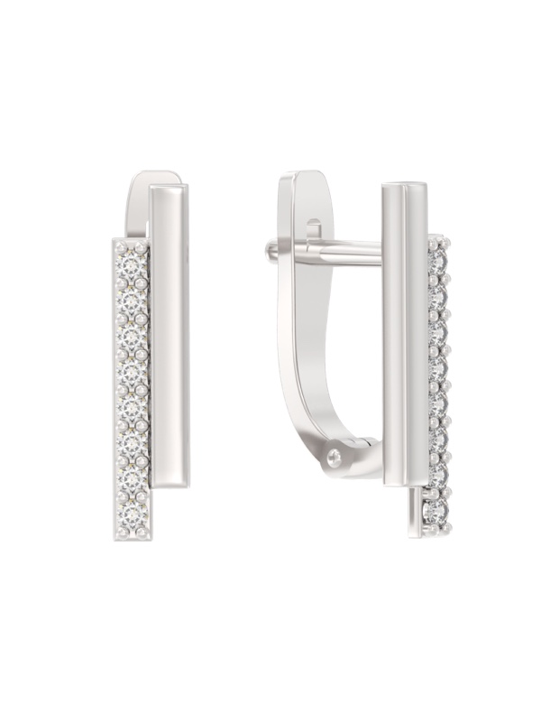 Серьги из серебра с фианитами Ювелирное изделие - Серьги из серебра с фианитами в магазине Best-Gold 146458