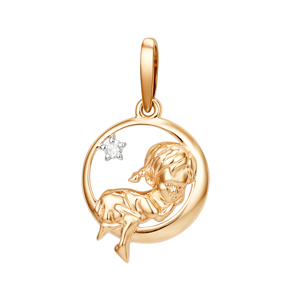 Ювелирное изделие - Подвеска из красного золота с фианитами в магазине Best-Gold 097148