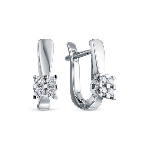 Серьги из белого золота с бриллиантами Ювелирное изделие - Серьги из белого золота с бриллиантами в магазине Best-Gold 037965