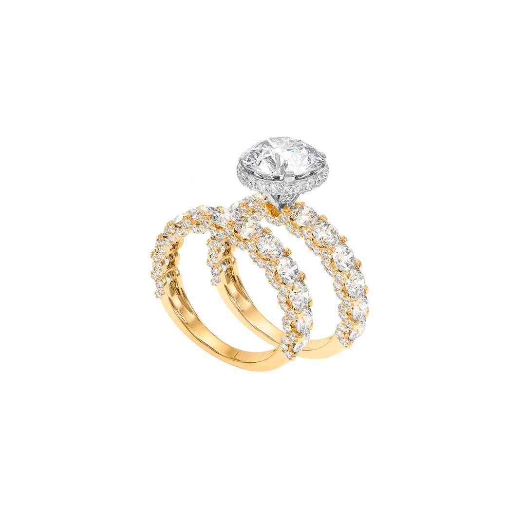 Кольцо из желтого золота с фианитами Ювелирное изделие - Кольцо из желтого золота с фианитами в магазине Best-Gold 035153