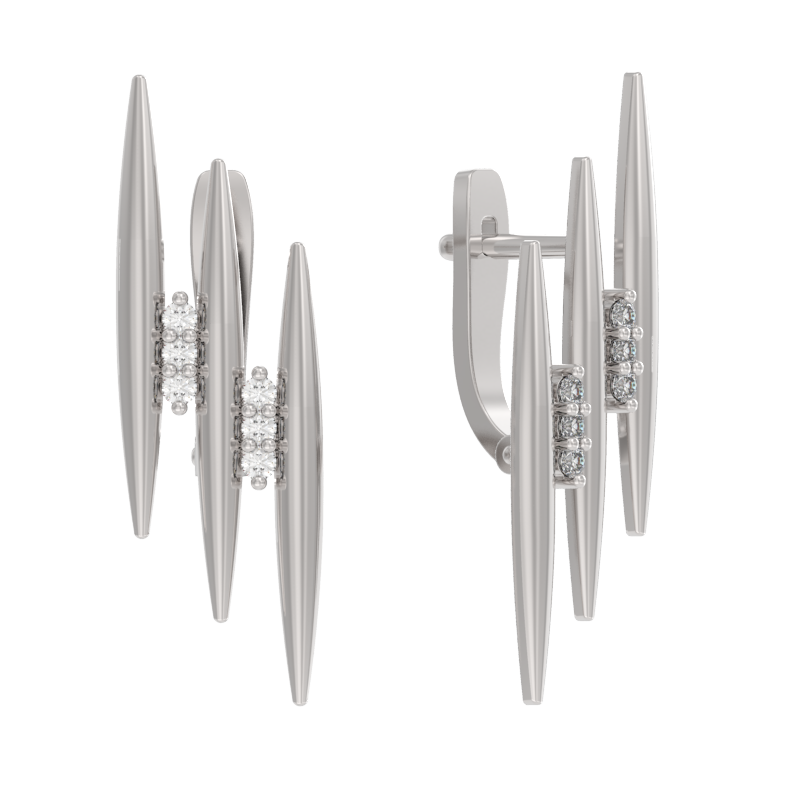 Серьги из серебра с фианитами Ювелирное изделие - Серьги из серебра с фианитами в магазине Best-Gold 127079