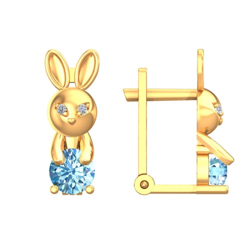 Серьги из красного золота с фианитами Ювелирное изделие - Серьги из красного золота с фианитами в магазине Best-Gold 124846