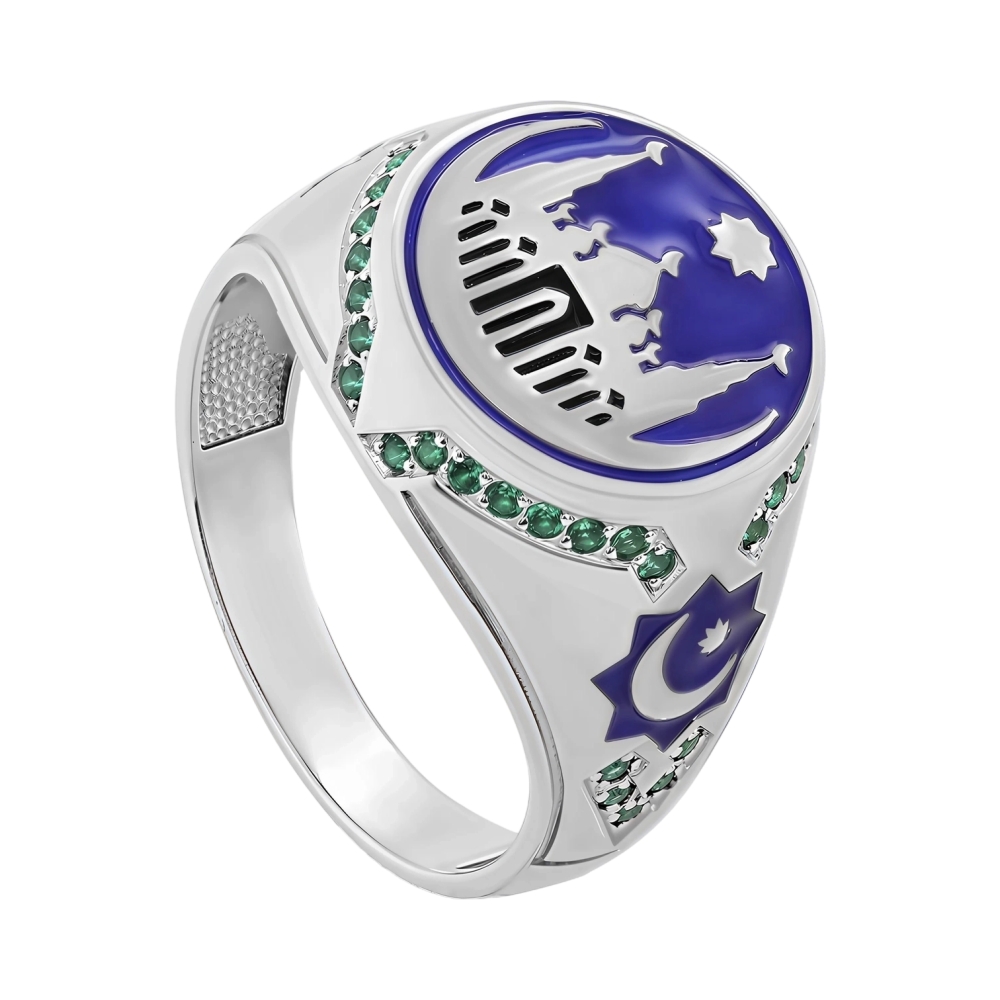 Ювелирное изделие - Печатка из серебра с фианитами в магазине Best-Gold 132505