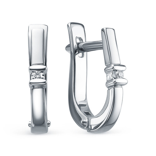 Серьги из белого золота с бриллиантами Ювелирное изделие - Серьги из белого золота с бриллиантами в магазине Best-Gold 078726