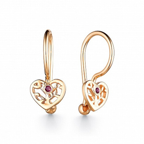 Ювелирное изделие - Серьги из красного золота с рубинами в магазине Best-Gold 105792