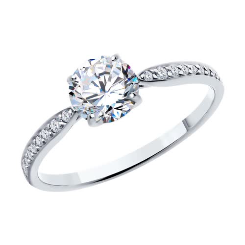 Ювелирное изделие - Кольцо из белого золота с фианитами в магазине Best-Gold 155708