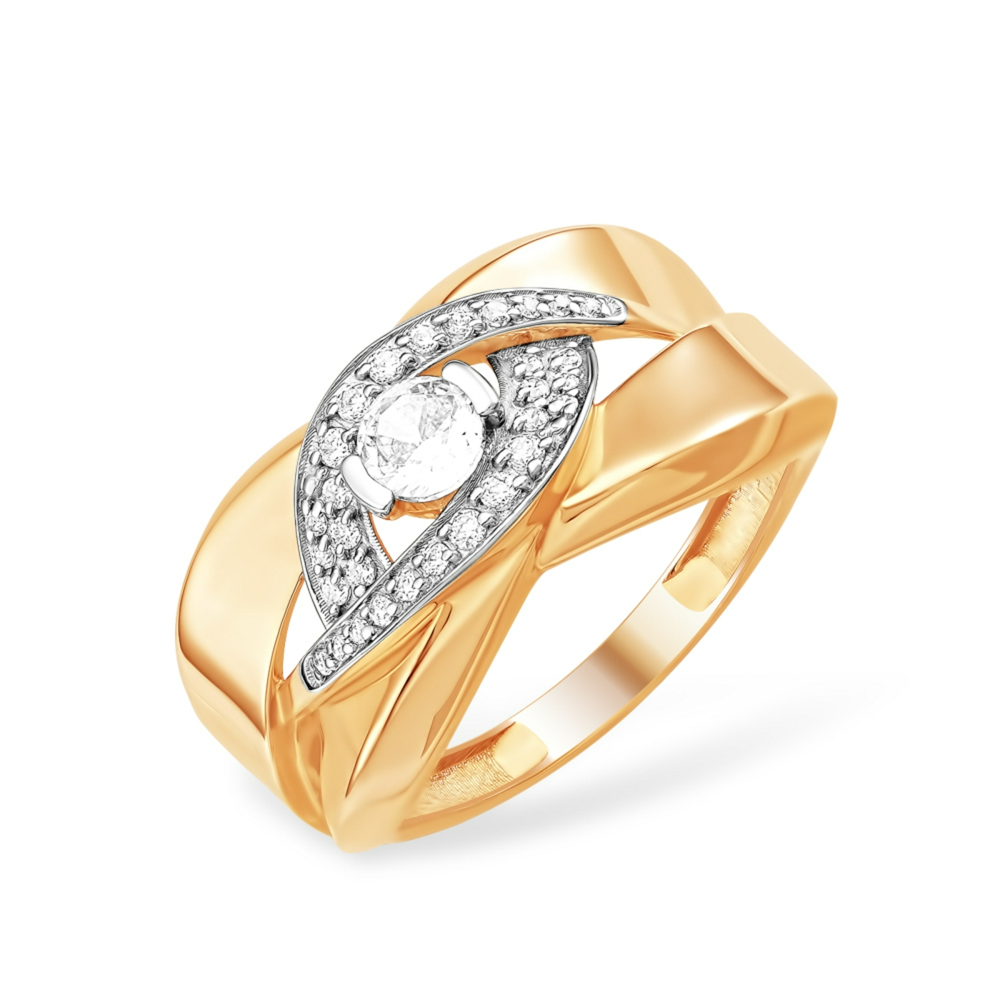 Кольцо из красного золота с фианитами Ювелирное изделие - Кольцо из красного золота с фианитами в магазине Best-Gold 151542