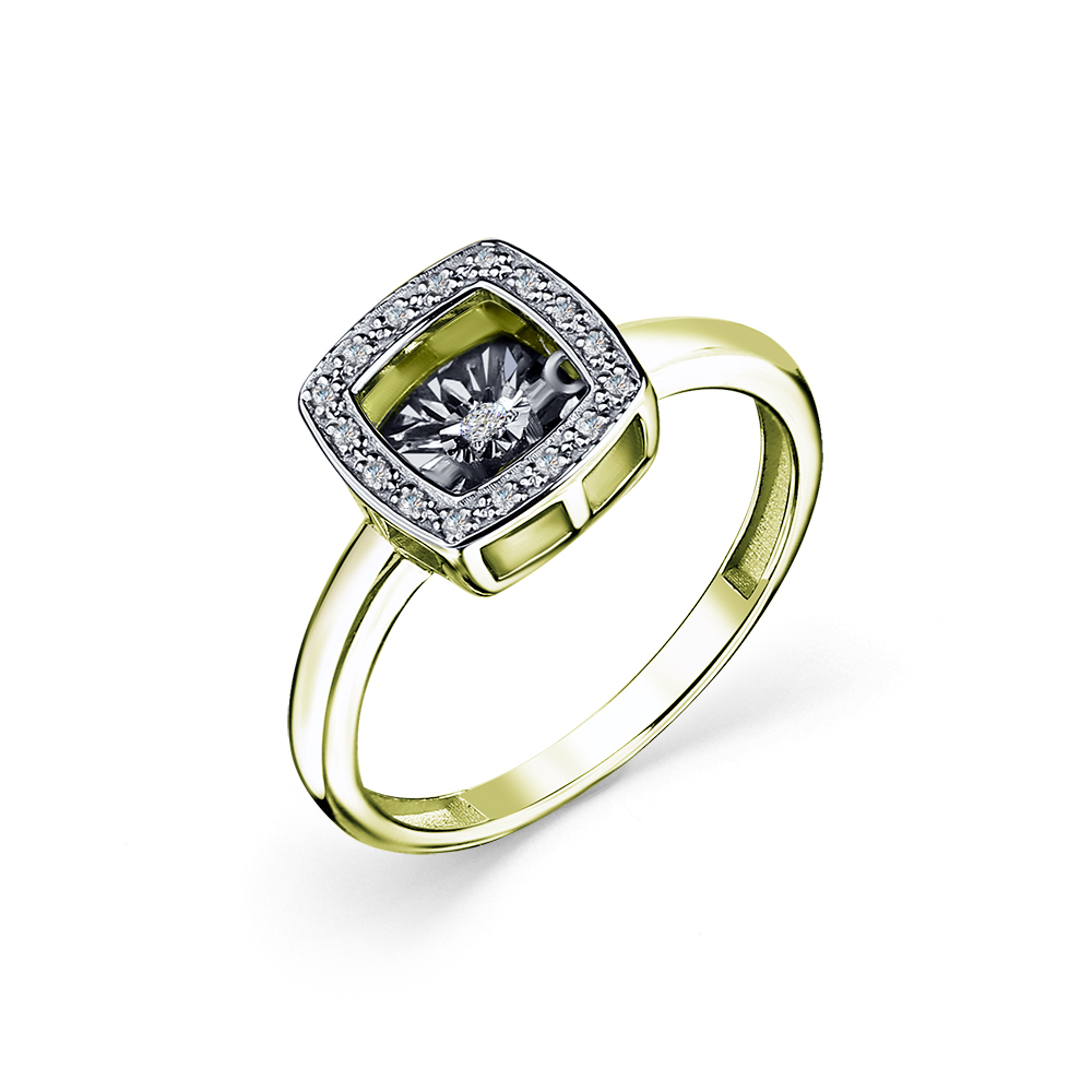 Кольцо в желтом золоте с бриллиантом Ювелирное изделие - Кольцо в желтом золоте с бриллиантом в магазине Best-Gold 132171