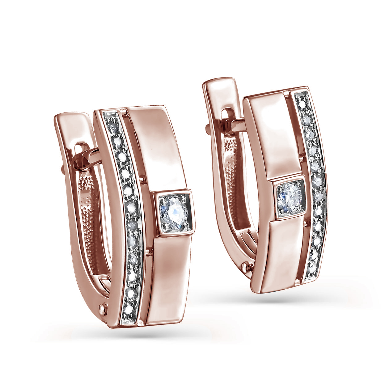 Ювелирное изделие - Серьги из красного золота с бриллиантами в магазине Best-Gold 154937