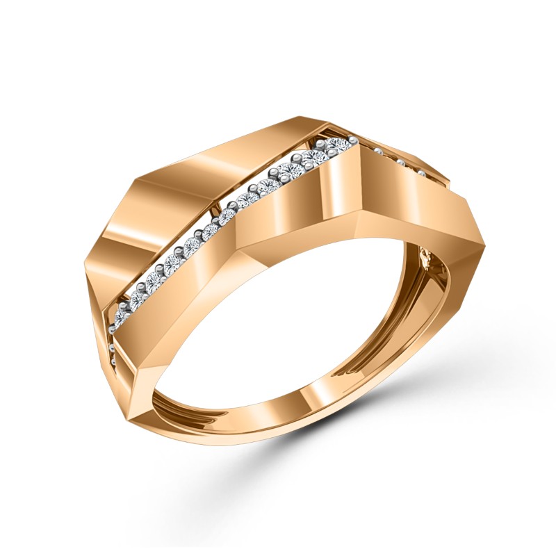 Ювелирное изделие - Кольцо из красного золота с фианитами в магазине Best-Gold 155926