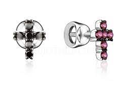 Ювелирное изделие - Серьги из белого золота с рубином и бриллиантами в магазине Best-Gold 129748