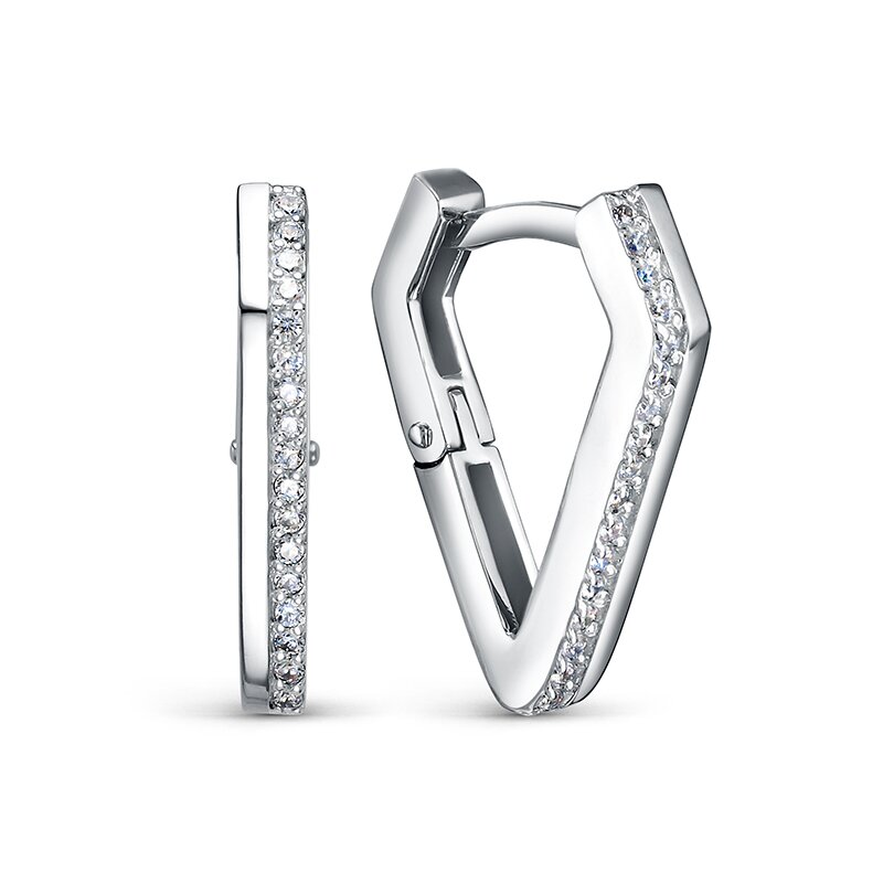 Серьги из серебра с фианитами