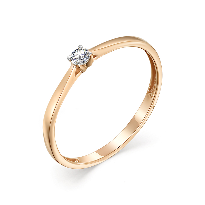 Ювелирное изделие - Кольцо из красного золота с бриллиантом в магазине Best-Gold 153719