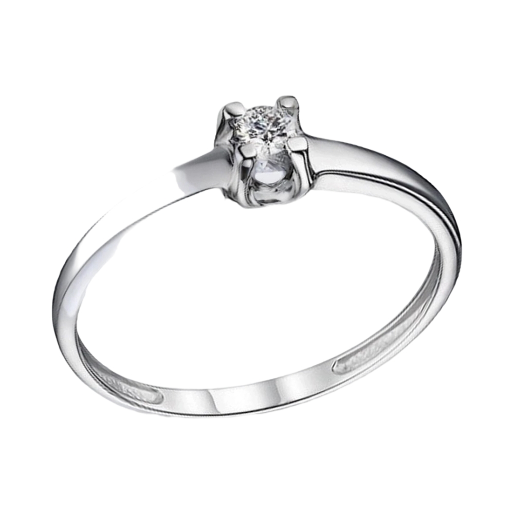 Ювелирное изделие - Кольцо помолвочное из белого золота с бриллиантом в магазине Best-Gold 082406