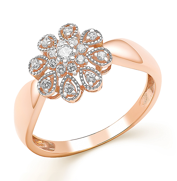 Ювелирное изделие - Кольцо из желтого золота с фианитами в магазине Best-Gold 159657