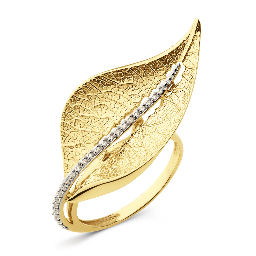 Ювелирное изделие - Кольцо из желтого золота с фианитами в магазине Best-Gold 151625