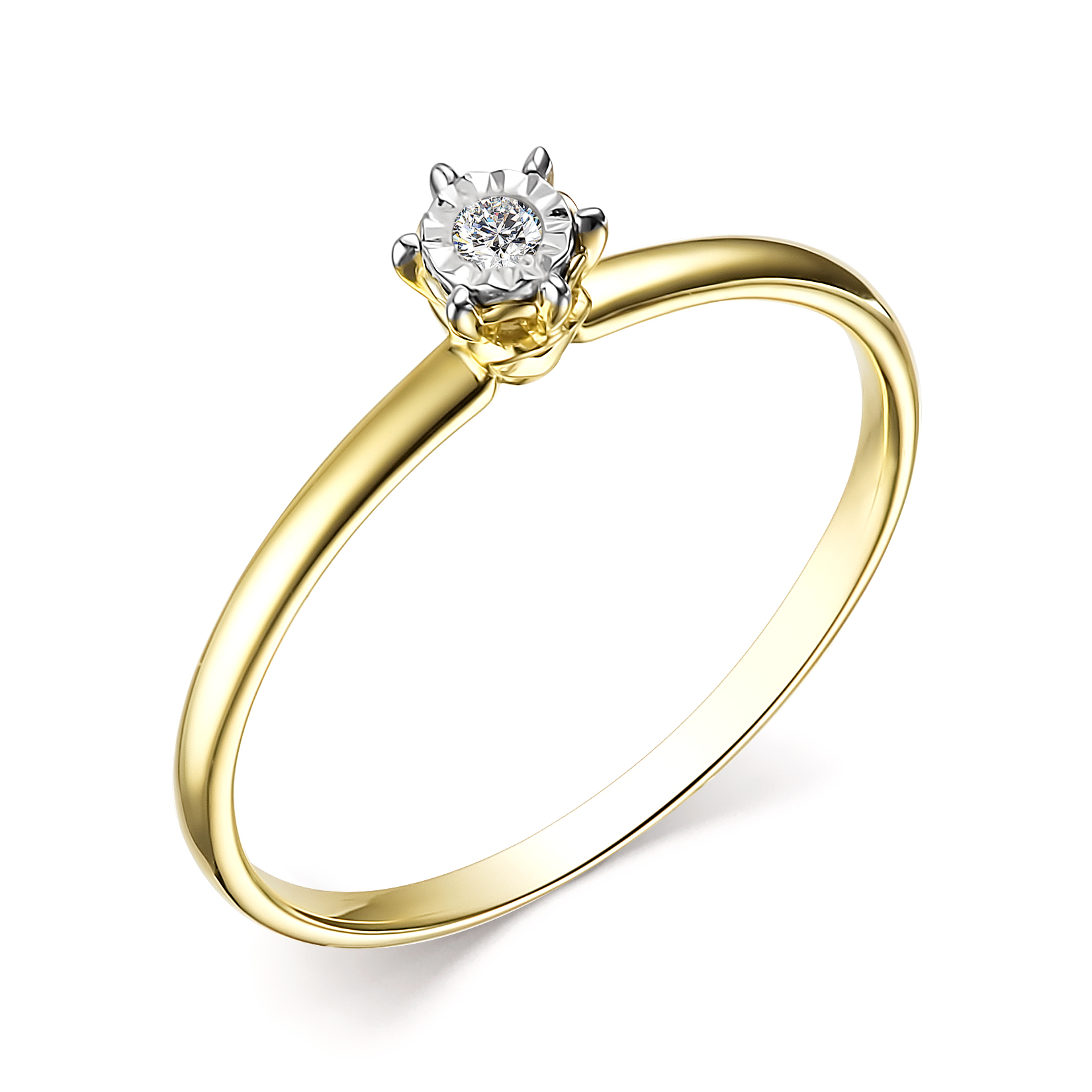 Кольцо помолвочное из жёлтого золота с бриллиантом Ювелирное изделие - Кольцо помолвочное из жёлтого золота с бриллиантом в магазине Best-Gold 083211