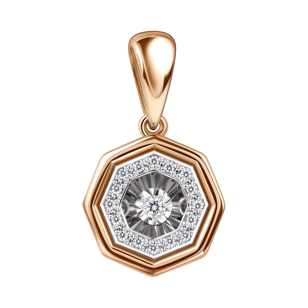 Ювелирное изделие - Подвеска из красного золота с бриллиантами в магазине Best-Gold 157299