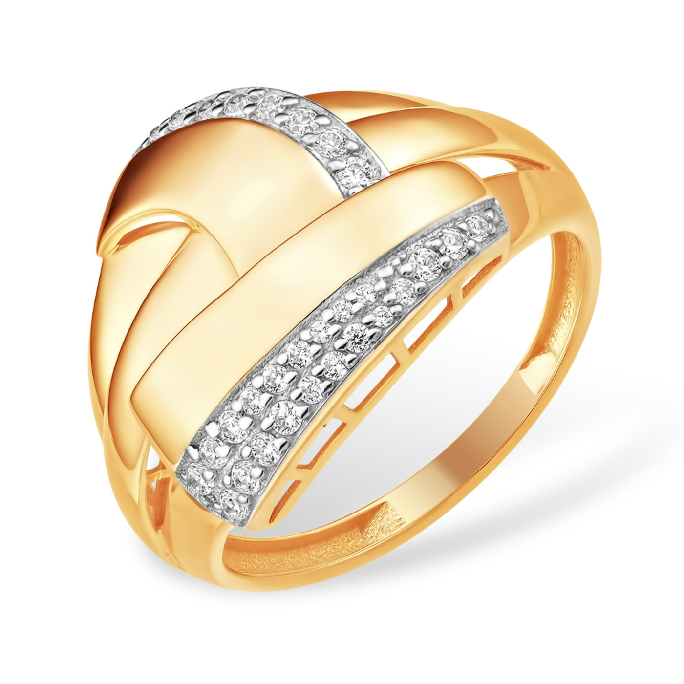 Ювелирное изделие - Кольцо из красного золота с фианитами в магазине Best-Gold 151551