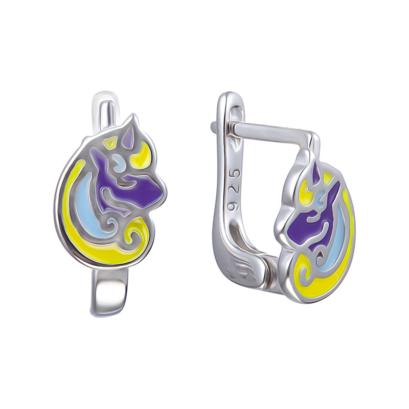 Серьги из серебра с эмалью Ювелирное изделие - Серьги из серебра с эмалью в магазине Best-Gold 129413