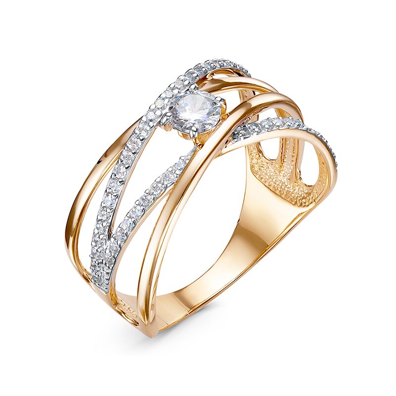 Ювелирное изделие - Кольцо из красного золота с фианитами в магазине Best-Gold 034455