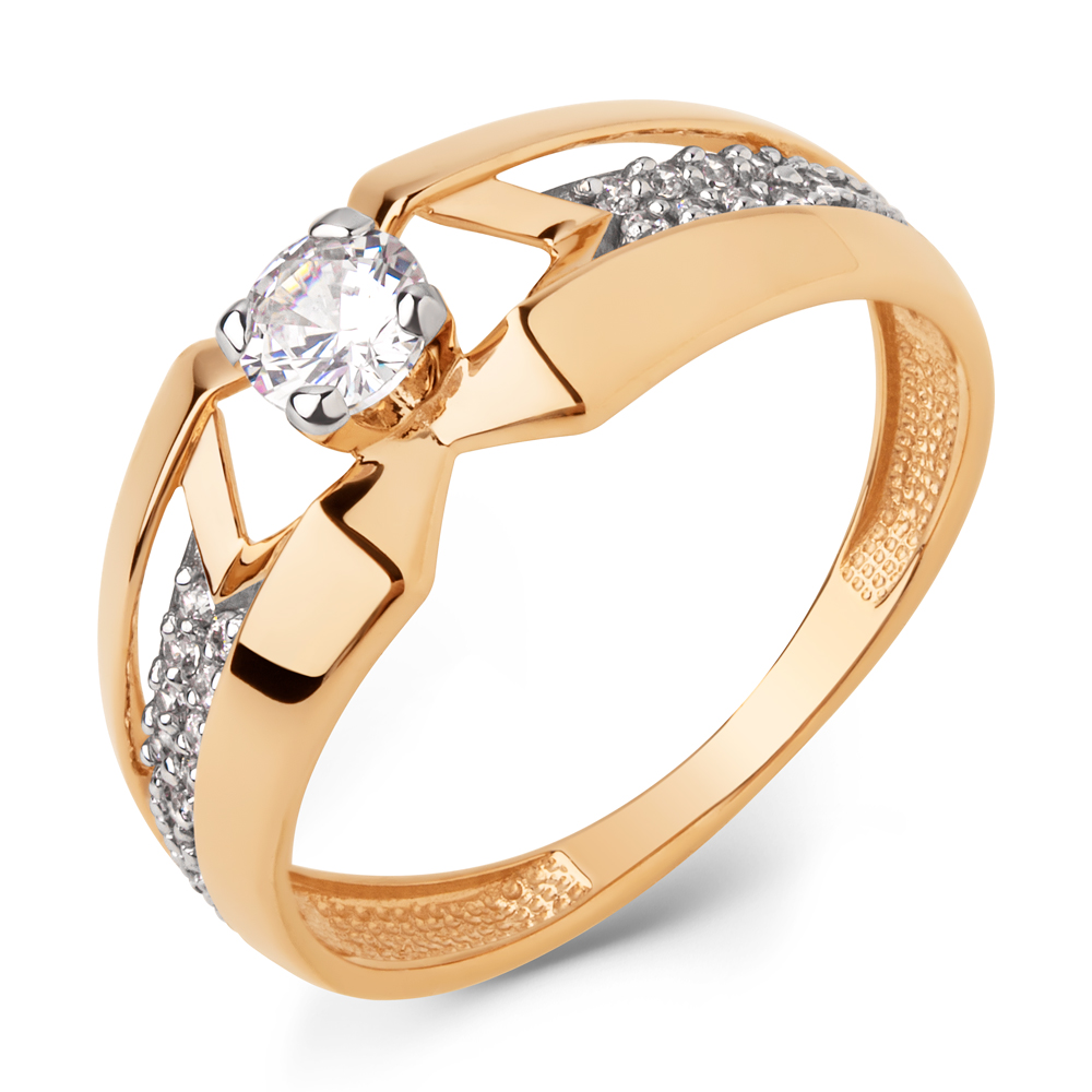 Кольцо из красного золота с фианитами Ювелирное изделие - Кольцо из красного золота с фианитами в магазине Best-Gold 145413